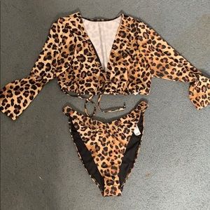 Asos Cheetah Two Piece Swimsuit
